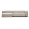 La Forma Divano Blok 3 posti in ciniglia beige con chaise longue sinistra 300 cm FSC Mix Credit