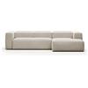 La Forma Divano Blok 3 posti in ciniglia beige con chaise longue destra 300 cm FSC Mix Credit