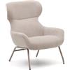La Forma Poltrona Belina di ciniglia beige e acciaio con finitura beige FSC 100%