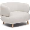La Forma Poltrona Luisa in tessuto di ciniglia perla in legno massiccio di faggio 90 cm