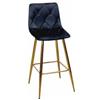 Sgabello Velvet nero con gambe oro in velluto e polipropilene - h. seduta 75 cm
