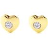 Monde Petit Orecchini per Bambini cuore zircone- oro giallo 9k (375) - Scatola Regalo - Certificato di garanzia