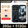 DOOGEE S118 robusto Smartphone 20Go + 512go "10800mAh 33W ricarica rapida 50MP IP68 Telefono dual SIM 4G NFC GPS - Rosso