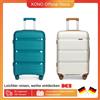 KONO Trolley per bagaglio a mano KONO con serratura TSA, 4 ruote doppie, custodia rigida in polipropilene alla moda, 55x40x21cm, 40L - Turquoise Green