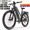 Lankeleisi MX600 Pro bici elettrica per adulti da 27.5 ", motore da 500W, batteria da 20ah, 7 velocità, freni idraulici. - Arancia