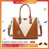 Miss Lulu borsa a tracolla da donna Design a forma di V Shopper tracolla rimovibile in pelle sintetica - Arancione