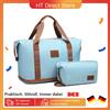 KONO Borsa per cosmetici Kono 36L borsa sportiva separata impermeabile bagaglio a mano e borsa per la spesa per donna e uomo - green