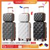 KONO Set di valigie da 2 pezzi British Traveller | Custodia da cabina con serratura TSA e borsa da toilette | 4 rulli doppi | 31 + 54 cm - Grigio