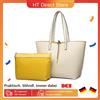 Miss Lulu Borse a tracolla da donna Miss Lulu, Shopper alla moda e borsa con manico, Set di borse grandi in pelle PU da 2 pezzi - Beige
