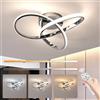 DELIPOP Plafoniera a LED dimmerabile, lampada da soffitto per camera da letto con telecomando 3000K-6500K, illuminazione da soffitto moderna a LED argento 36W adatta -