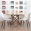 Sedia da sala da pranzo con rivestimento in metallo, seduta morbida con rivestimento in tessuto, set da 4 - Design moderno per sala da pranzo, soggiorno e ufficio - BEIGE