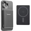 Intenso MW5000 Powerbank Magnetica 5000 mAh - Compatibile con MagSafe, Ricarica Wireless 15W, USB-C PD 20W, Piatta e Compatta - Testato in Germania - Grigio