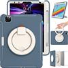 RUNNLY Custodia per iPad Air 5 Gen/4 Gen 10,9 pollici con maniglia, ultra leggera e resistente, per bambini con supporto girevole e portapenne, blu navy