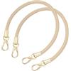 QUARKZMAN Tracolla in Pelle per Borsa, 2pz Manico di Ricambio Corto Intrecciata PU con Fibbie Metallo per Borsetta Fai da Te Borse a Mano (50cm, Cinturino Beige Rosa + Chiusura Oro)