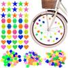 ZHENGYYUU 250 Pz Decorazione per Raggi della Bicicletta, Perline per Raggi delle Ruote di Biciclettas, Accessori Bici Bambina Bambino Multicolore, Riflettenti Accessori per Bicicletta (Rotonde/Stella/Cuore)