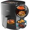 Cecotec Friggitrice ad Aria 6.5 Litri - Air Fryer Cecofry&Grill Duoheat 6500. 2200W, Dietetica e Digitale, Finestra, Piastra, Grill, Doppia Resistenza, Temperatura Regolabile 40-200°C, 12 Menu