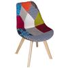 BUYBUY Sedia serie Picasso in PP con seduta in spugna ricoperta con stoffa in stile patchwork, piedi in legno di faggio e metallo Patchwork PIC003
