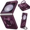 ZHOZEXIN Per Samsung Galaxy Z Flip 6,Anello Rotante Protezione Magnetica Antiurto, Custodia Pieghevole e Sottile Compatibile con Samsung Galaxy Z Flip 6 (Lilla)