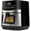 Girmi FG90 Friggitrice ad Aria Ecofrit Premium, 2200W, 9 Lt, Doppia Resistenza, Finestra, Contenitore Antiaderente, Display Digitale, Scongelamento, Partenza Ritardata, BPA/PFOA safe, Nero