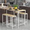anrekl Set tavolo da pranzo e sedia, tavolo da bar con 4 sedie, bancone da bar, struttura in acciaio, design industriale, tavolo da bar 100 x 60 x 90 cm, sedia da bar 30 x 40 x 65 cm, rovere satinato