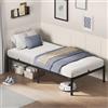 VASAGLE Struttura Letto Singolo, per Materasso 90 x 190 cm, Telaio del Letto in Metallo, Spazio di Organizzazione, Moderno, per Ospiti, Montaggio Semplice, Nero Inchiostro RMB131B01