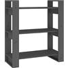 vidaXL Libreria/Divisorio Grigio 80x35x91 cm in Legno Massello di Pino
