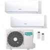 Hisense Climatizzatore Dual Split Inverter 9000+9000 Btu Condizionatore Classe A++/A+ Gas R32 WiFi- 2AMW35U4RGC Serie Hi-Comfort
