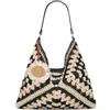 CorkAllin Borsa in paglia estiva 2025, borsa a tracolla Hobo da spiaggia, da donna, vintage, leggera, pieghevole, per viaggi, lavoro, Nero , Large