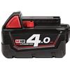 Milwaukee M18B4 - Batteria agli ioni di litio 4,0 Ah, colore: Rosso