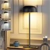 LuJasi Lampada da Tavolo Senza Fili Dimmerabile, Lampada da Comodino Ricaricabile USB-C, 3 Temperature Colore, Metallo Lampada da Scrivania IP54 Impermeabile per interni ed estern Ristorante, Camera nero
