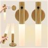 Ycaaeo 2PCS Applique da Parete Interno, LED Lampada Da Parete Interno, Applique Con Sensore Di Movimento, Lampada Da Parete Batteria Ricaricabile Magnetica Senza Fili, applique da parete in legno