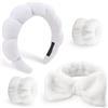 DRESHOW Spa Fascia per Capelli da Donna per il Lavaggio del Viso Set di Polsini Spugna Morbida Terry Panno Trucco Skincare Fascia Antiscivolo per Donna Ragazze