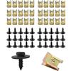 Flaconi Clips Auto,Clip Fissaggio Auto,Clip di Fissaggio a Forma di U con Viti Autofilettanti a Testa Esagonale,È Adatto per il Fissaggio Della Scheda di Decorazione Dell'automobile,Paraurti (60pcs)
