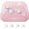 Mytrix Wireless Pro Controller with Charging Dock, Controllers for Nintendo Switch/PC/Steam/iPad/Mac/Tablet/Laptop, with RGB Light/Macro Keys/Turbo Button/4 Joystick Replacements, Sakura Pink