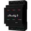 Shelly Pro 3 48A AC Interruttore relè Smart su guida DIN 3 canali contatto pulito LAN WiFi Bluetooth