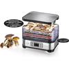 Macom Superdry Nero, Essiccatore in acciaio spazzolato, schermo lcd con temperatura regolabile e timer 450 W