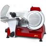 H.Koenig MSX224 Affettatrice elettrica professionale, affettatrice per prosciutto, lama da 22 cm, taglio regolabile 0-12 mm, affilatoio integrato, ampio superficie di taglio, 282 giri/min - Rosso