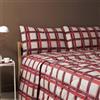 Bassetti Completo Letto Matrimoniale 100% Cotone - Set Lenzuola (1 Lenzuolo Sopra 240x280; 1 Lenzuolo Sotto Con Angoli 175x200; 2 Federe 50x80 cm) VARIANTE: Check Rosso