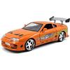 Jada- Fast And Furious-Brian O'Conner's Toyota Supra Modellino Auto, Colore Arancione, 97168