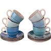 VILLA D'ESTE HOME TIVOLI Baita Acqua Tazzine Caffè con Piattino Set 6 Pezzi 90ml Gres