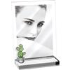 MASCAGNI CASA Portafoto Cornice con Cactus in Vetro 13x18cm Acrilico