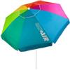 AKTIVE Grande ombrellone da spiaggia, Ø200 cm, antivento, protezione UV 50, multicolore, palo 28-32 mm, palo flessibile, incl. borsa da trasporto, Spiaggia