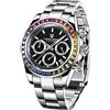 RollsTimi Pagani Design PD-1644 Orologio da uomo al quarzo, datario, vetro zaffiro, cassa in acciaio inossidabile 316L, lunetta in ceramica, movimento VK63, cronografo.
