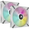 Corsair iCUE ML140 RGB ELITE, 140 mm Ventola PWM a RGB (Tecnologia CORSAIR AirGuide, Cuscinetto a Levitazione Magnetica, Velocità da 1.600 RPM, Bassa Rumorosità) Confezione Doppio, Bianco