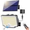 nipify Faretti Solari a Led da Esterno, [310 LED/3 Modes/270° Illuminazione] Faretto Led da Esterno Solare con Sensore di Movimento, IP65 Impermeabile Lampade Solari con Telecomando per Giardino