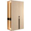 LBSIGN Armadio Ingresso 110x207h Cm 2 Ante Con Specchio Laterale Rovere Barcelona