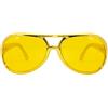 P'TIT CLOWN - 10850 - Occhiali Elvis Rock - Accessorio Travestimento - Perfetti per Carnevale, Serate Disco, Feste a Tema, Capodanno, Halloween - Oro - Adulto - Plastica