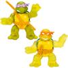 Heroes of Goo Jit Zu Tartarughe Ninja | Turtle Power Team Up 2 pezzi | Super Squishy | Super elastici | Donatello e Michelangelo | Si estende fino a 3 volte la loro dimensione