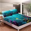 Loussiesd Set di lenzuola mare mare mare mare mare mare lenzuolo con angoli per ragazzi ragazze bambini adolescenti Ocean Marine Bed Cover Ombre Effetti King Size con 2 federe