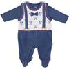 TUTINA NEONATO CINIGLIA SALOPETTE MANICA LUNGA BRETELLE BLU